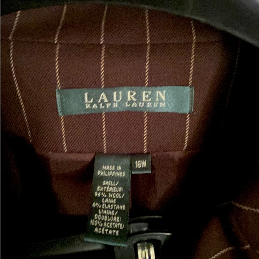 Ralph Lauren Size 16W Brown pin striped 2-piece suit
